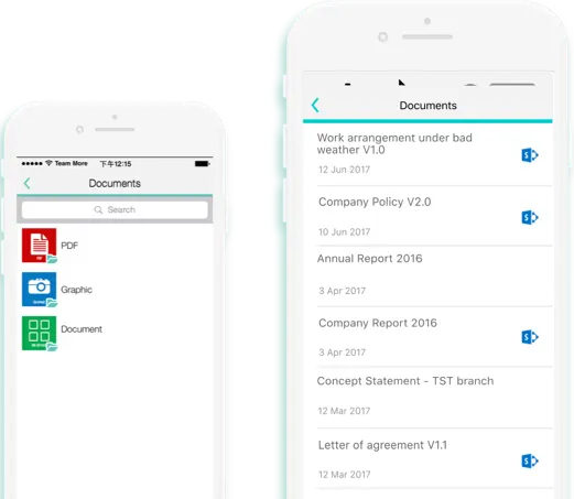 Team More Document module: secure mobile document library